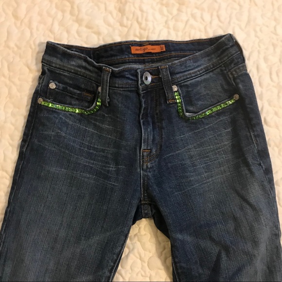 Vertigo Paris Raw Hem Embellished Denim Jeans - Picture 2 of 8